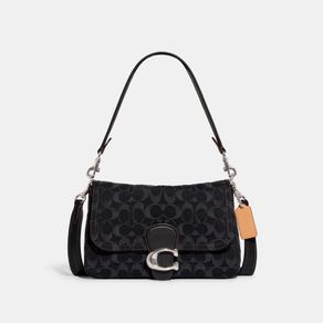 

Bolsa Coach Shoulder Bag Washed Denim Signature