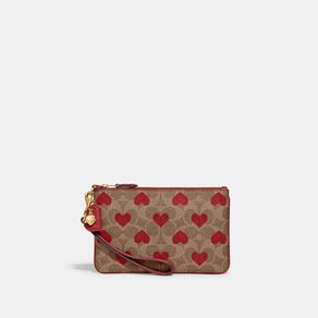 

Wristlet Coach De Piel Canvas Signature With Heart Print