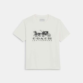 

Camiseta Coach Con El Carruaje Y Los Caballos En Algodón Orgánico