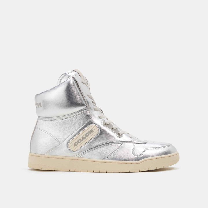 Metallic high cheap top sneakers