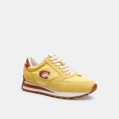 Tenis-Runner-Piel-y-Gamuza-Amarillo-Mujer