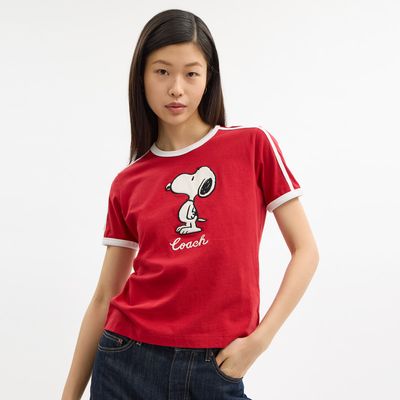 t-shirt-coach-snoopy-CBM99-RED